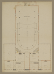 216632 Plattegrond van het ontwerp voor een nieuwe schouwburg aan het Vredenburg te Utrecht.